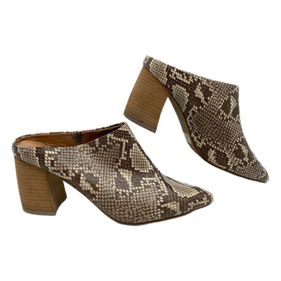 Dolce Vita Brown Snakeskin Mule Heels | Women’s Size 8 - Picture 1 of 9